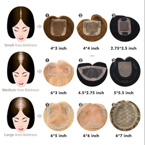 K.S WIGS Topper de cheveux humains lisses et soyeux à clipser, avec cuticules alignées, cheveux Remy, pour couvrir les cheveux blancs chez la femme - Product Image 6