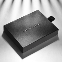 Boîtes à tiroirs en carton rigide noir personnalisées de luxe, avec logo, poignée pliable, emballage cadeau pour montre