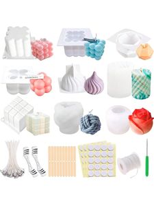 मोमबत्ती बनाने की किट हस्तनिर्मित डिय 3 डी बुलबुल क्यूब मोल्ड डे सिलीकोना पैरा वेलास सिलीकोना पेरे साइलेंट सोय मोम मोमबत्ती मोल्ड - Product Image 4