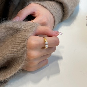 Bague ouverte tendance Wenchi Advanced Design en forme de torsades médiévales, plaquée argent S925 et or 18 carats, idéale pour le bureau - Product Image 4