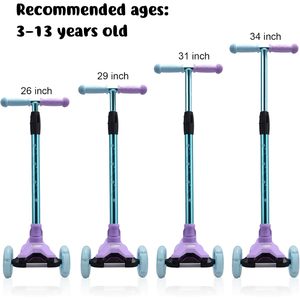 Premium 6-12 anni bambini 3 ruote Scooter in acciaio con luci ruote ponte robusto e 4 regolabile in altezza 36v - Product Image 5
