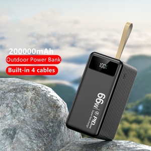 Siêu công suất lớn 200000mAh ngân hàng điện ngoài trời cắm trại ánh sáng LED hiển thị 66 Wát sạc nhanh 200k ngân hàng được xây dựng trong 4 Cáp - Product Image 5