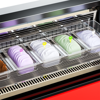 Jinfugui F-QT640 4-Pan Circulaire Gelato Crème Glacée Affichage Congélateur-16 ~-20C Commercial Digital Control CE CB R290 OEM