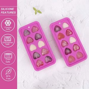Moules en silicone en forme de cœur avec démoulage facile pour machine à crème glacée - Sans BPA, résistant à la chaleur, qualité alimentaire - Product Image 3