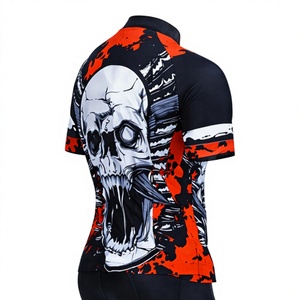 Conjunto de jersey de ciclismo para hombre, ropa de ciclismo transpirable de manga corta con pantalones cortos acolchados y bolsillo con cremallera - Product Image 4