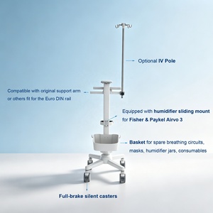 Chariot de surveillance des patients CORITON RS008 pour moniteur de patients Nihon Kohden BSM-1763 avec support pour humidificateur Fisher Paykel <span class=keywords><strong>Airvo</strong></span> 3 - Product Image 2
