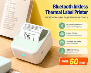 เครื่องพิมพ์ฉลากความร้อนแบบไร้หมึก รุ่นใหม่ ขายส่ง ความละเอียด 203DPI ใช้กระดาษม้วนขนาด 58 มม. แบตเตอรี่ 1200mAh เหมาะสำหรับนักเรียน ใช้พิมพ์ข้อสอบ - Product Image 5