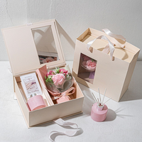 Boîtes cadeaux d'emballage en carton de papier avec fenêtre en PVC transparent avec logo personnalisé avec ruban boîte cadeau d'emballage de luxe pliable avec magnétique