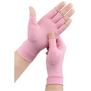 卸売 ピンク圧縮手袋-女性用関節炎手袋銅注入銅ピンク緩和痛み圧縮