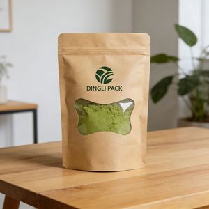 Digital Printing Recycled Kraft Stand up Pouch <b>Bags</b> with Window and no Foil Heat Sealable Zip Lock Food <b>Bag</b> - Product Image 1