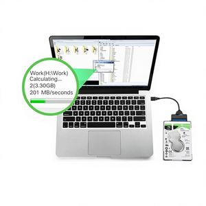 Câble adaptateur SATA vers USB 3.0, câble USB vers SATA 3, prend en charge 22 broches, 2,5 pouces, noir, emballage inclus - Product Image 1