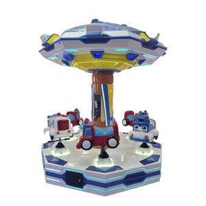 Soft Play Equipment Carousel Kids Electric Mini Ride Indoor Playground Spin White Horse Music Light Trojan Horse - Product Image 1
