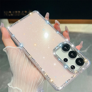 Ultra lusso Bling strass con diamanti IMD custodia in cristallo TPU ragazze Cover posteriore per <span class=keywords><strong>Samsung</strong></span> A16 S25 per iPhone 16 custodie - Product Image 3