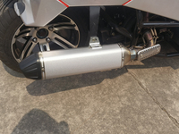 Tricycle Inversé de Course 350cc à Essence T-Rex Fantaisie Argenté Adulte à Corps Ouvert avec 3 Roues pour Passager