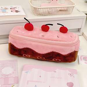 กล่องดินสอรูปเค้กเชอร์รี่สุดน่ารักกระเป๋าใส่เครื่องสำอางเด็กผู้หญิงทรงหัวใจจุของได้มากกระเป๋าเก็บดินสอเครื่องเขียนสำหรับนักเรียน - Product Image 4