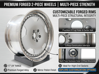 Jantes forgées en alliage personnalisées, neuves, 2 pièces, finition argentée, 17-24 pouces, pour Mercedes, pour Classe E, Classe S, W124, W214, E200, E300, E350