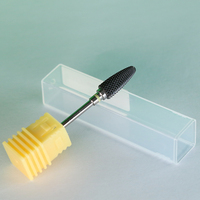 XF 2024 Venta Caliente Brocas de Cerámica con Diseño de Llama Negra para Taladro Eléctrico, Accesorios para Máquina de Manicura, Herramientas con Anillos de Colores
