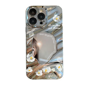 Mariposa flor espejo pulsera galvanizada TPU astilla funda de teléfono móvil para <span class=keywords><strong>iPhone</strong></span> 8 X <span class=keywords><strong>Xr</strong></span> Xs 11 12 13 14 15 16 Pro Max cubierta - Product Image 6