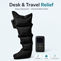 Masseur de jambes complet à 5 chambres, bottes de compression pneumatique 30-240 mmHg, avec unité principale rechargeable pour la récupération de la circulation