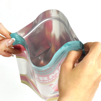 Sachets refermables personnalisés avec fermeture éclair pour bonbons, pochettes holographiques en Mylar 3.5 avec votre propre logo