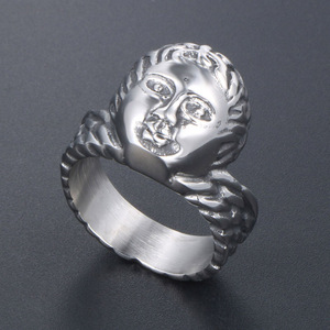 แหวนหัวมนุษย์สแตนเลส SA869 เครื่องประดับแฟชั่นสำหรับทุกเพศสวมใส่ได้ทุกวัน - Product Image 3