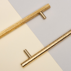 Rắn Brass xử lý <span class=keywords><strong>Deluxe</strong></span> búa vàng bóng Knob lỗ duy nhất/dài xử lý cho nhà bếp phòng ngủ đồ nội thất tủ quần áo cửa tủ - Product Image 2