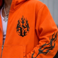 Ensemble sweat-shirt et short personnalisé OEM, style streetwear vintage, décontracté, avec cordon de serrage, sweat-shirt à fermeture éclair et short, ensemble deux pièces pour homme