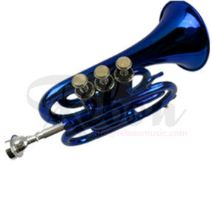 ทรัมเป็ตมินิสีน้ำเงินราคาถูก คีย์ Bb ยี่ห้อ Weifang Rebon - Product Image 4