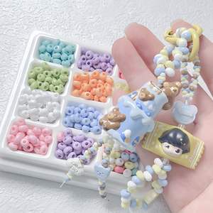 Manufacturer's New Handmade DIY Necklace Pendant Flat Round Chubby <b>Acrylic</b> <b>Plastic</b> <b>Lucite</b> <b>Beads</b> Solid Color Handmade Jewelry - Product Image 2