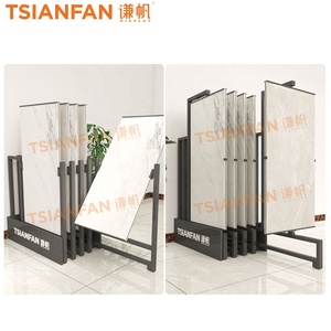 도매 사용자 정의 세라믹 보드 사용자 정의 돌 타일 디스플레이 랙 슬라이딩 금속 슬래브 회전 세라믹 타일 디스플레이 랙 스탠드 - Product Image 3