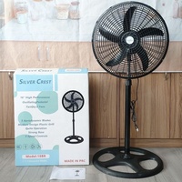 Ventilateur sur pied électrique grande taille Silver CREST, export transfrontalier, ventilateur de sol domestique avec fonction oscillante, couleur argent