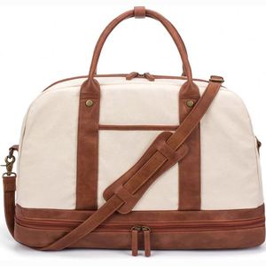 Sac de voyage en toile grande capacité personnalisé avec logo, compartiment à chaussures, sacs de sport pour les voyages d'affaires - Product Image 1