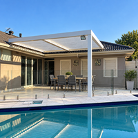 Pergola de Luxe en Aluminium Imperméable et Coupe-Vent pour Évacuation des Émeuvements Estivaux en Bord de Piscine, Idéale pour les Évacuations Privées en Bord de Piscine