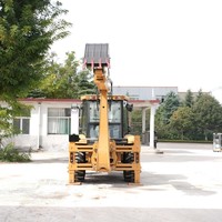 Mini-excavatrice diesel RHS 420f fabriquée en Chine, chargeuse sur pneus montée sur remorque, transmetteur hydraulique haute efficacité