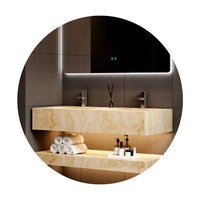 Armoire de salle de bain intelligente suspendue multifonctionnelle avec combinaison de lavabo en céramique intégrée en forme de rectangle