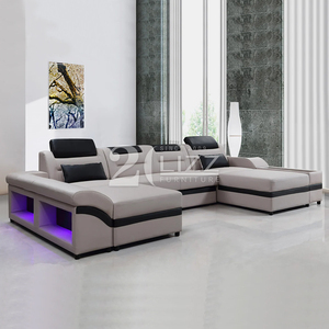 Divano Letto Sezionale a U in Pelle Venus Moderno 2026 con Luce LED e Contenitore - Ultimo Modello - Product Image 2
