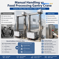Zware-duty portaalkraan met containerheftruck voor voedselverwerking, automatische lossingsapparatuur