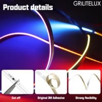3 ans de garantie Bande lumineuse LED COB adressable réglable RVB multicolore DC24V 630LEDs/M Bande lumineuse LED flexible à émission latérale