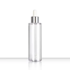 100ml PETG Silver Collar Soro Tintura Garrafa Cosméticos Embalagem Eye Dropper Leakproof Óleos Essenciais Garrafas