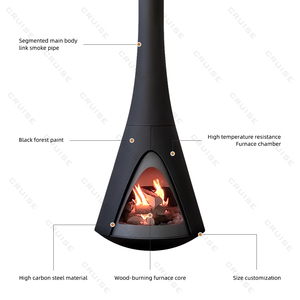 CRUISE Cuivre-rouge Suspendu Dimensions personnalisées Coin <span class=keywords><strong>Cheminée</strong></span> à bois à <span class=keywords><strong>foyer</strong></span> <span class=keywords><strong>ouvert</strong></span> Hall commercial <span class=keywords><strong>Cheminée</strong></span> ronde à conduit droit - Product Image 6