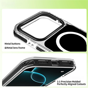 Schützende Magnetische Handyhülle mit Stoßfester Transparenter Acrylabdeckung für iPhone 17 16 15 Pro Max, Kabelloses Laden Möglich - Product Image 2