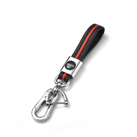 Porte-clés de voiture en cuir bicolore avec accastillage couleur canon de fusil, crochet détachable, accessoires de voiture personnalisés, cadeau pour les passionnés de voitures