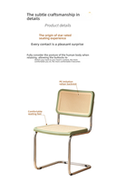 Chaise de décoration en rotin rétro moderne, sans accoudoirs, style italien, luxe léger, salon, chaise de loisirs, minimaliste, confortable