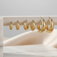 Créoles minimalistes en or, argent et acier inoxydable, bijoux de tous les jours pour femmes