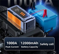 Multiple Fonction Tout En 1 12V 1000A Peak Car Booster Jump Starter Tire Gonfleur 150psi Portable Power Bank Air Compressor Pump
