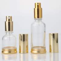 Bouteille de Parfum carrée En Verre 25Ml Clair Vaporisateur Givré Bouteilles en Verre En Aluminium Pour Parfum En Chine