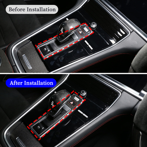 Koolstofvezel Auto-Interieuraccessoires Voor Porsche Panamera 2017-2021 Middenconsole P Parkeerremknoppen Decoratieve Afdekking - Product Image 2