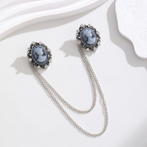 Retro belleza diadema aguja hombres traje broche aleación <span class=keywords><strong>Collar</strong></span> mujer bufanda hebilla <span class=keywords><strong>Rhinestone</strong></span> cadena pecho flor <span class=keywords><strong>Collar</strong></span> aguja - Product Image 2