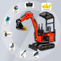 Excavator Mini CE EPA Approved 1 2 3.5 Ton Multi Attachment Micro Digger Tahan Lama Heavy Duty Bagger Excavator