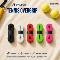 Meilleur rapport qualité-prix : Overgrip de tennis pour raquette de badminton, extra fin, antidérapant, durable, lot de 5 couleurs assorties, fabrication OEM